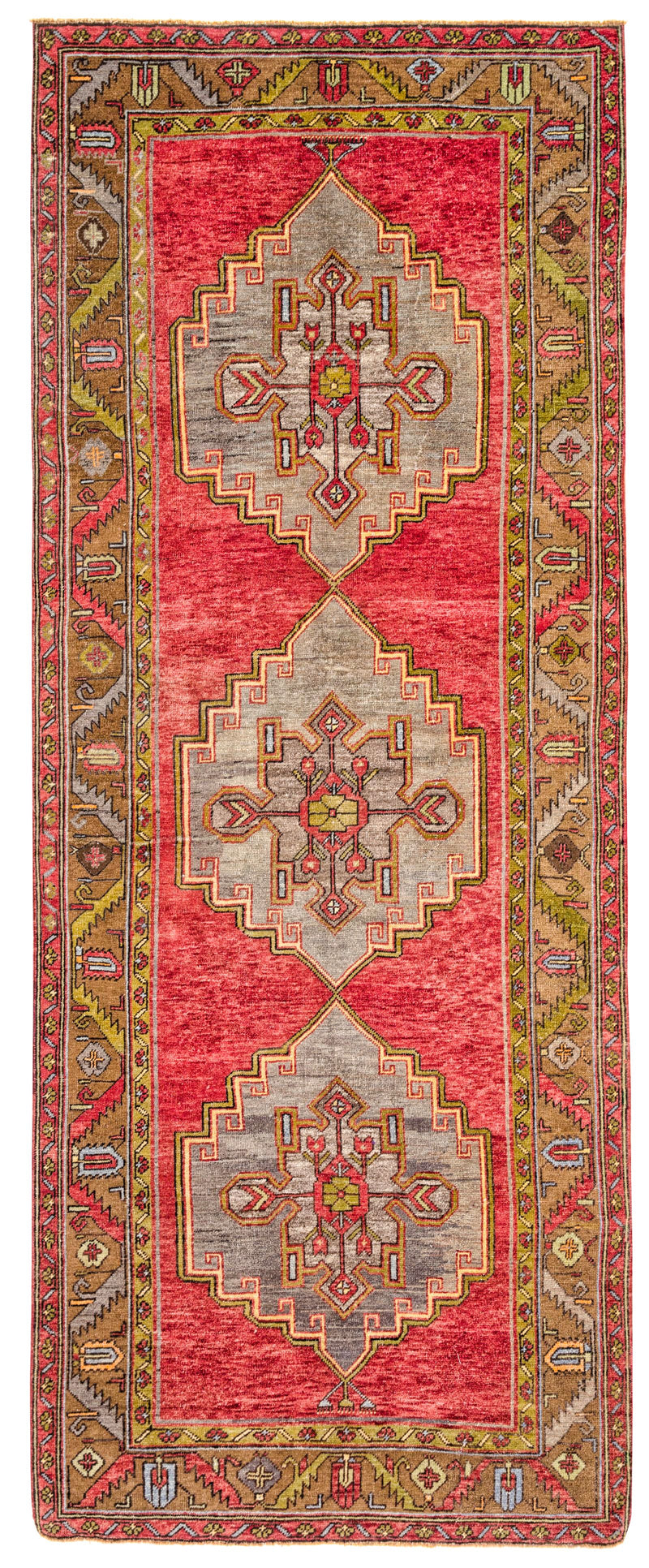 5x12 Red and Brown Turkish Tribal Runner