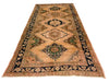 6x11 Beige and Navy Turkish Tribal Rug