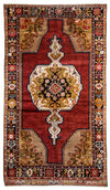 4x7 Red and Black Turkish Tribal Rug