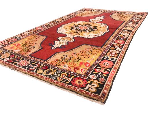 4x7 Red and Black Turkish Tribal Rug