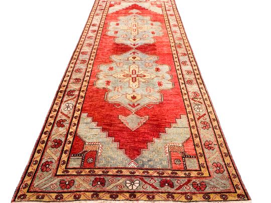 5x12 Red and Blue Turkish Tribal Runner