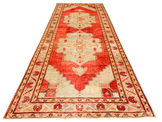 5x12 Red and Blue Turkish Tribal Runner