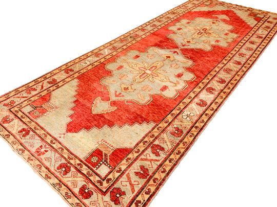 5x12 Red and Blue Turkish Tribal Runner