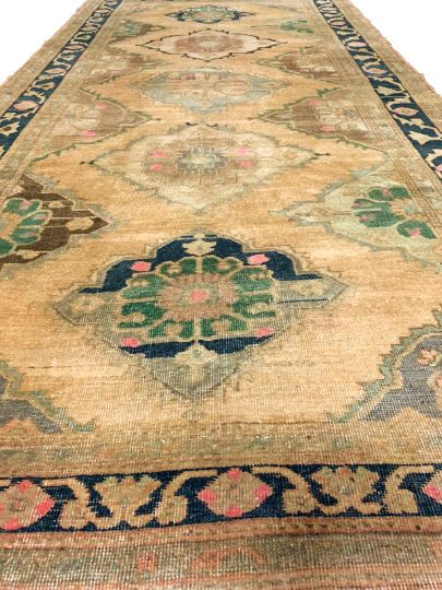 5x11 Beige and Brown Turkish Tribal Runner