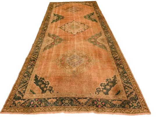 5x11 Pink and Blue Turkish Tribal Runner
