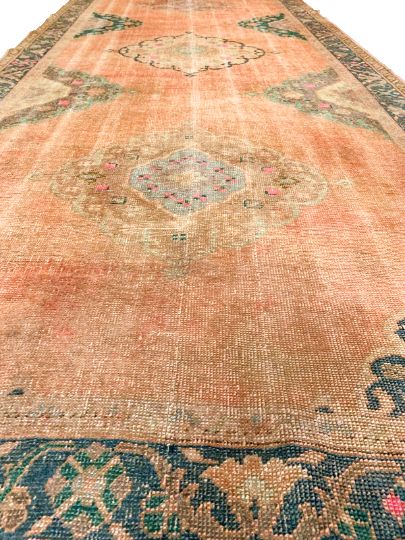 5x11 Pink and Blue Turkish Tribal Runner