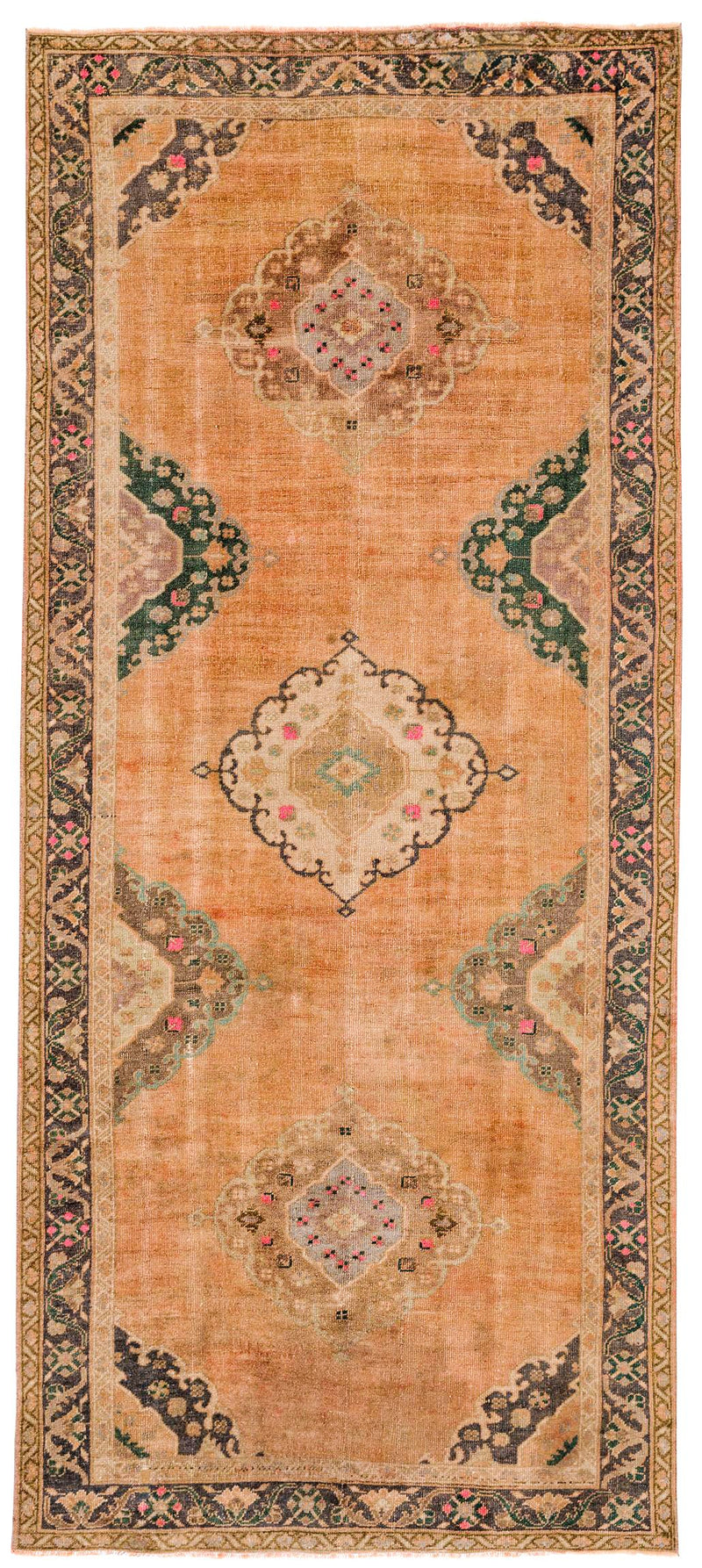 5x11 Pink and Blue Turkish Tribal Runner