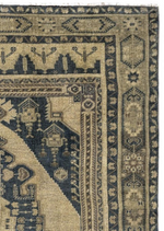 5x10 Beige and Blue Turkish Tribal Rug