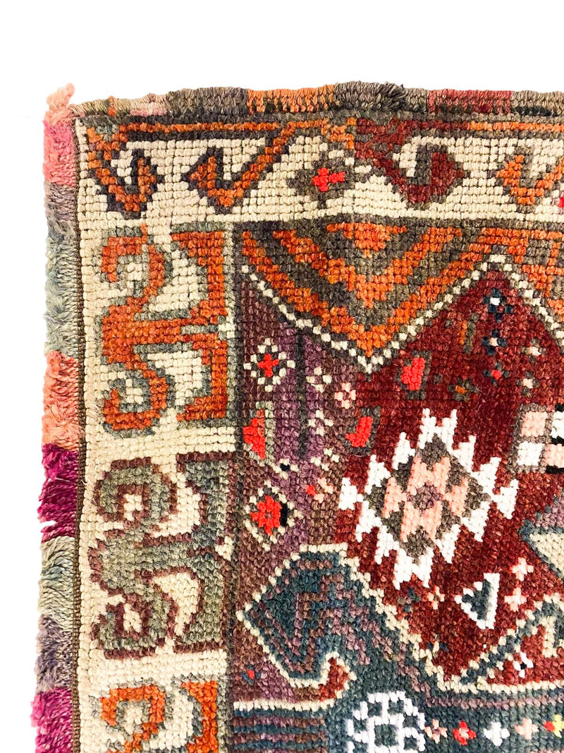 3x13 Brown and Ivory Turkish Tribal Runner