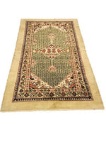 4x7 Green and Gold Turkish Tribal Rug