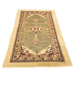 4x7 Green and Gold Turkish Tribal Rug