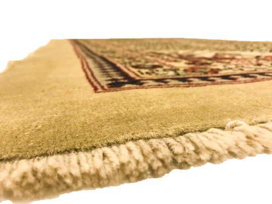 4x7 Green and Gold Turkish Tribal Rug