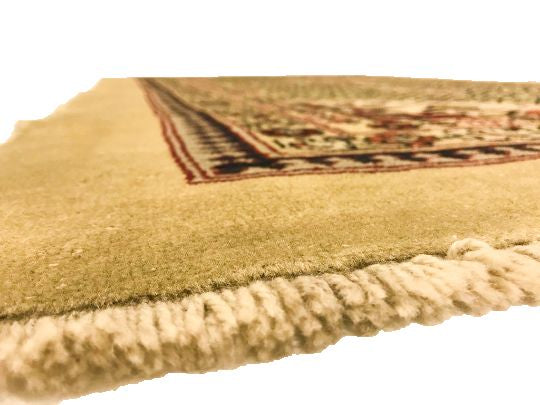 4x7 Green and Gold Turkish Tribal Rug