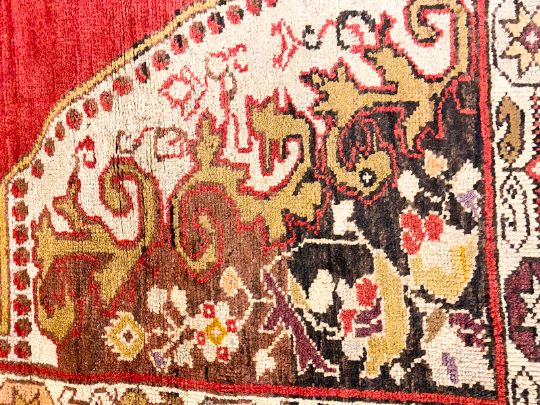 5x8 Red and Gold Turkish Tribal Rug