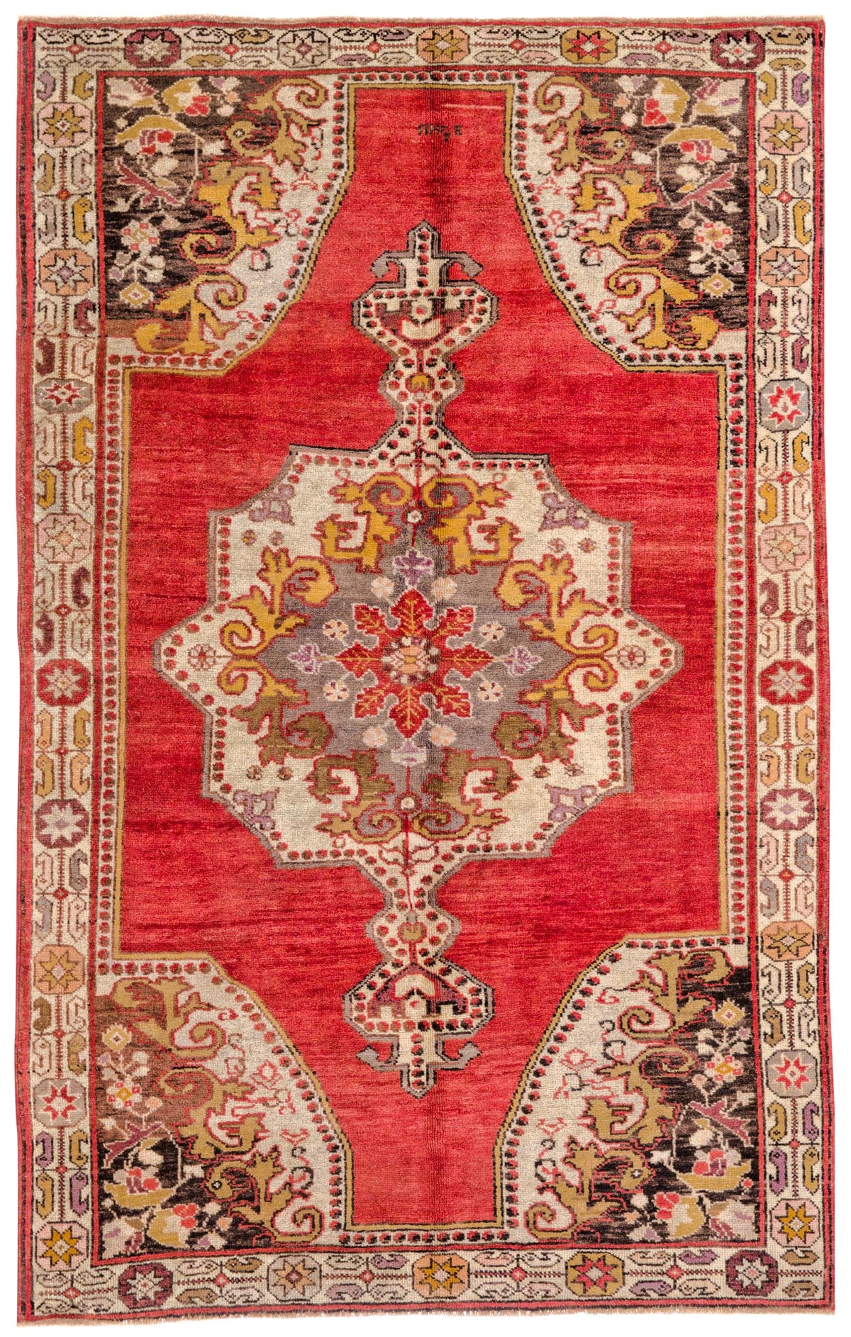 5x8 Red and Gold Turkish Tribal Rug