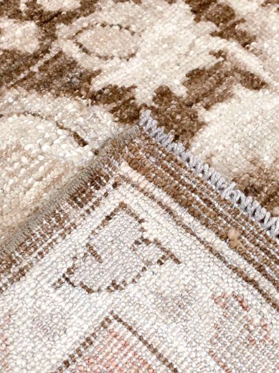 6x9 Brown and Beige Turkish Oushak Rug