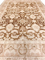 6x9 Brown and Beige Turkish Oushak Rug