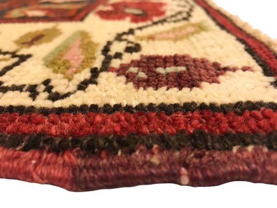 5x8 Beige and Red Turkish Tribal Rug