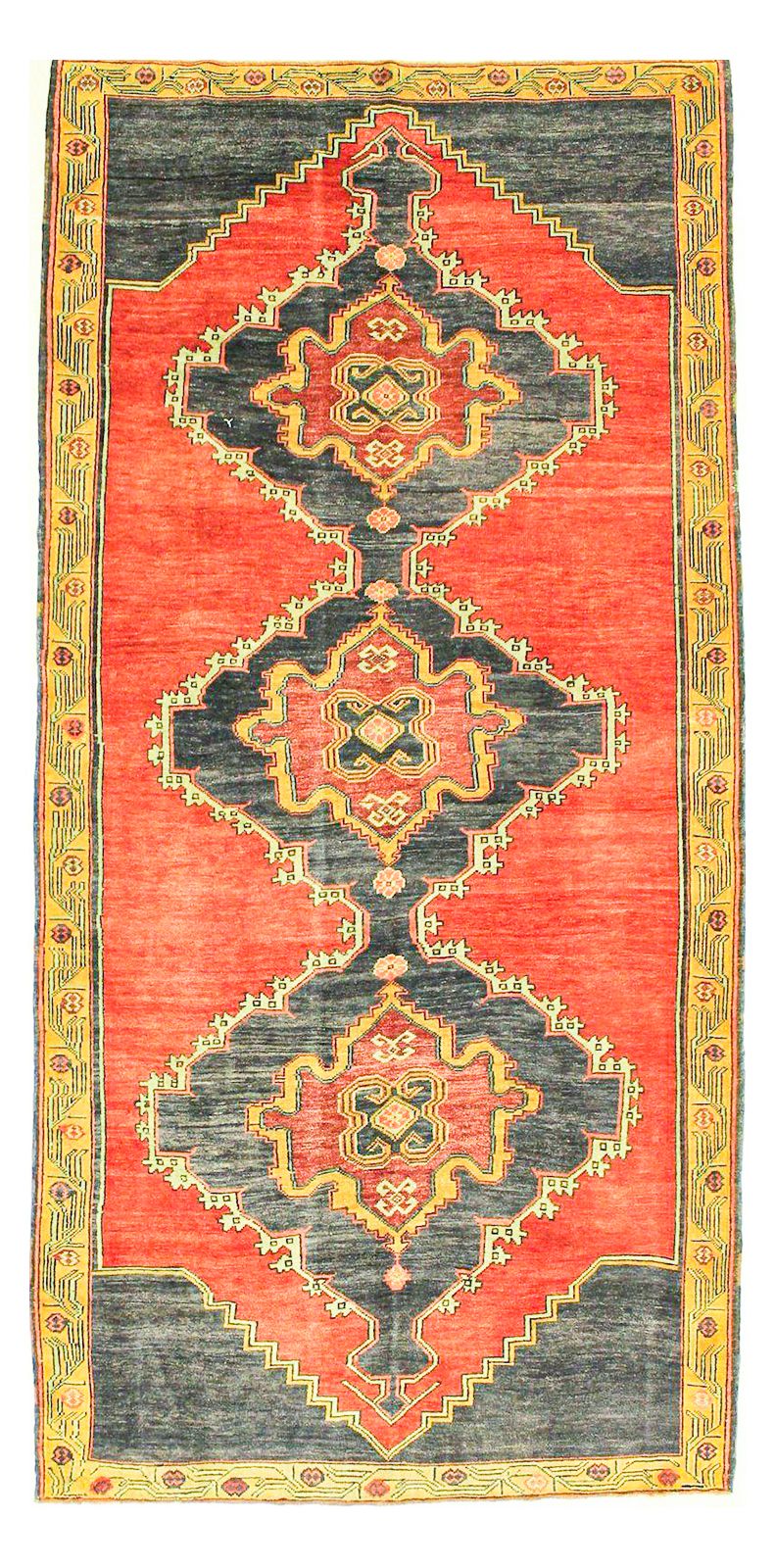 6x12 Red and Gold Turkish Tribal Runner