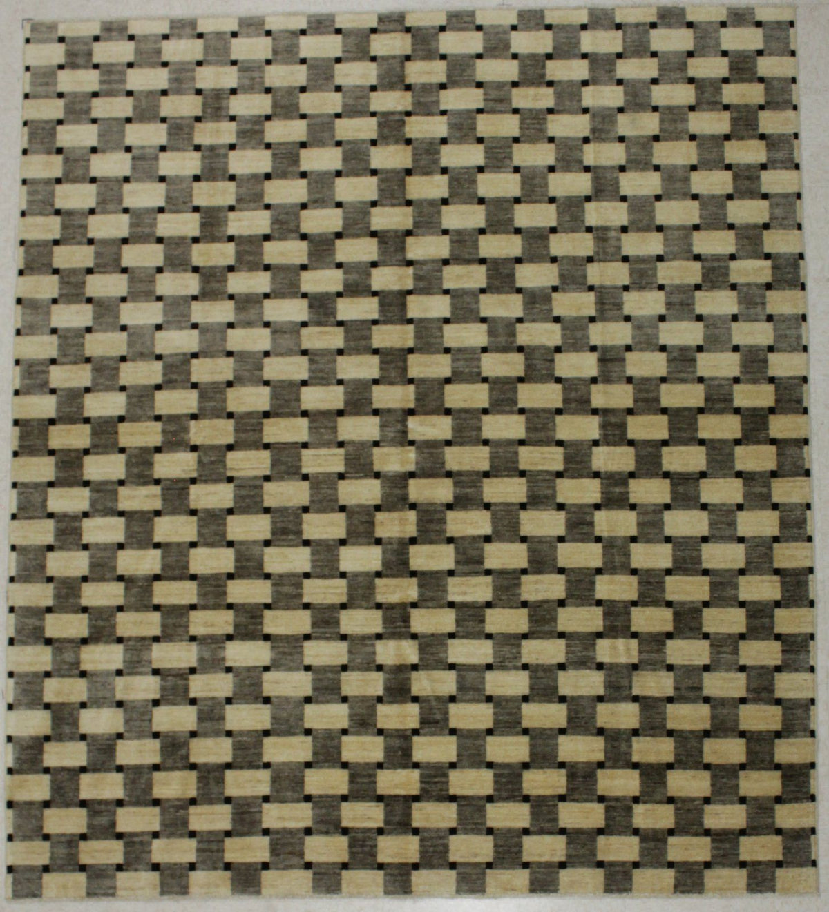 8x9 Gray and Ivory Modern Contemporary Rug