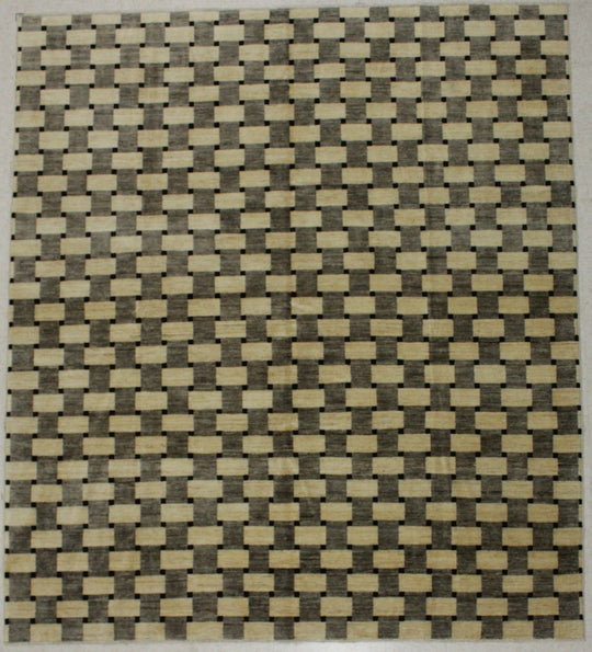 8x9 Gray and Ivory Modern Contemporary Rug