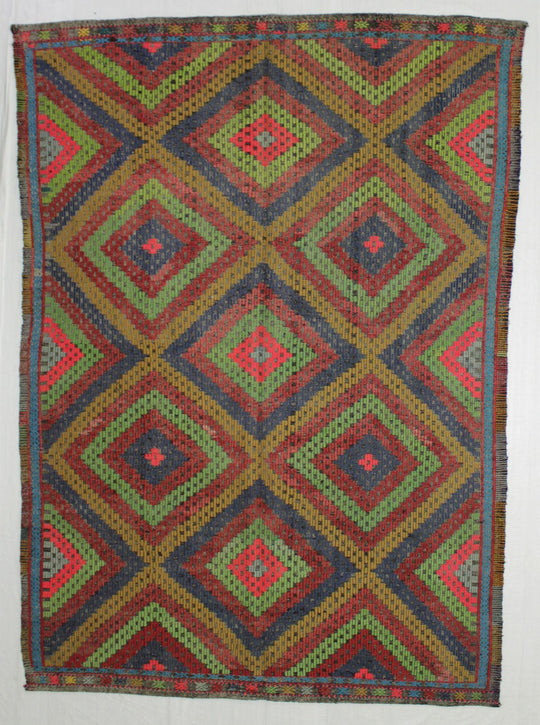 6x9 Multicolor Turkish Tribal Rug