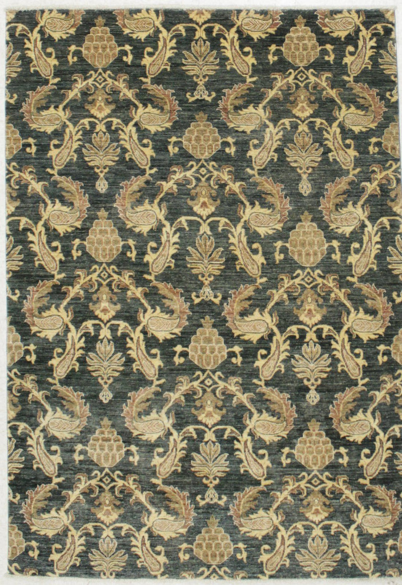 5x8 Green and Gold Modern Contemporary Rug