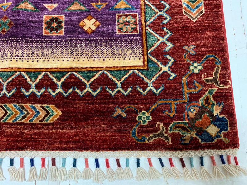 7x9 Multicolor Turkish Tribal Rug