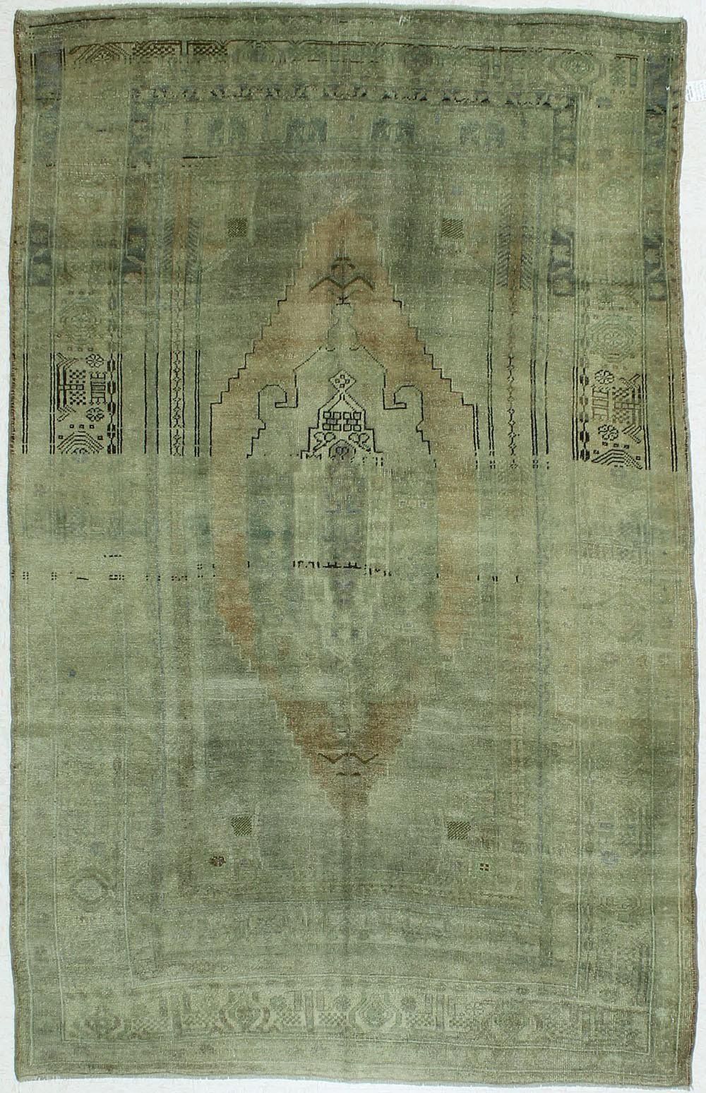 6x9 Gray Turkish Tribal Rug