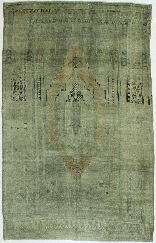 6x9 Gray Turkish Tribal Rug