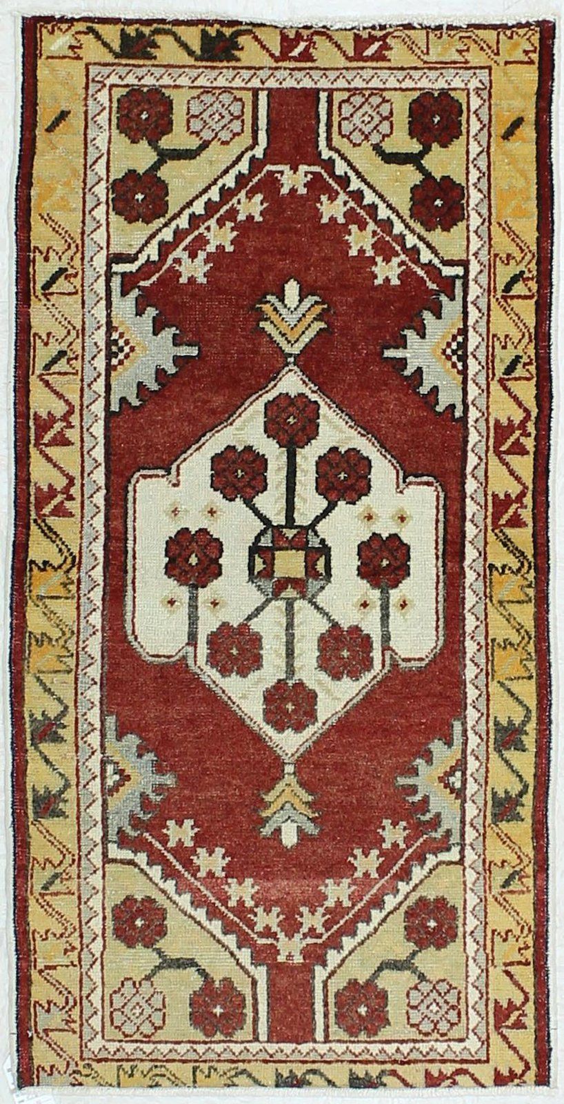 3x5 Rust and Gold Turkish Tribal Rug