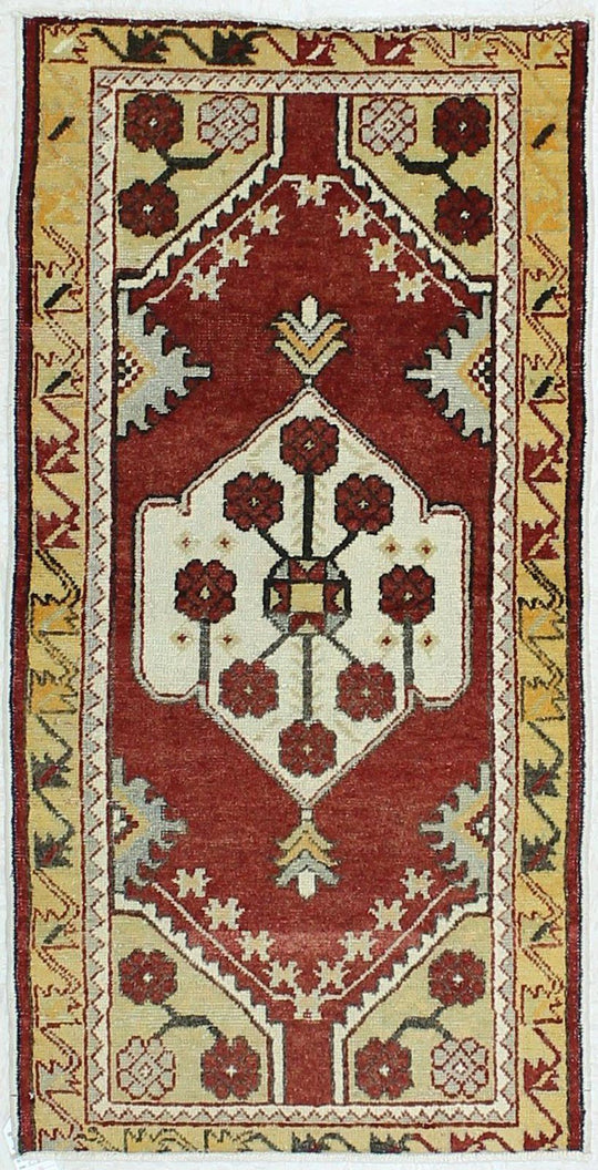 3x5 Rust and Gold Turkish Tribal Rug