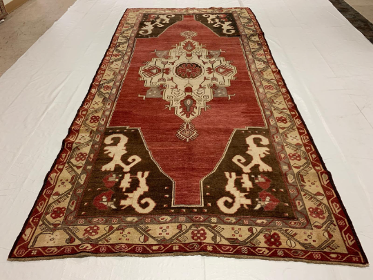 5x11 Red and Gold Turkish Tribal Runner
