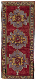 5x11 Gray and Red Turkish Tribal Runner