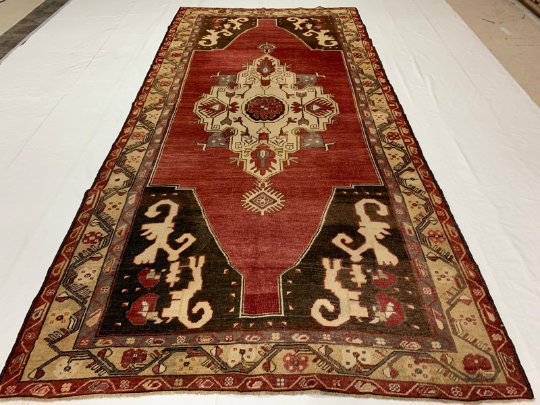 5x11 Red and Gold Turkish Tribal Runner