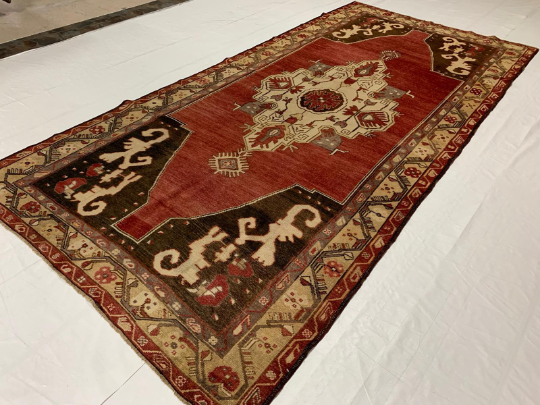 5x11 Red and Gold Turkish Tribal Runner