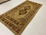 5x9 Beige and Brown Turkish Tribal Rug