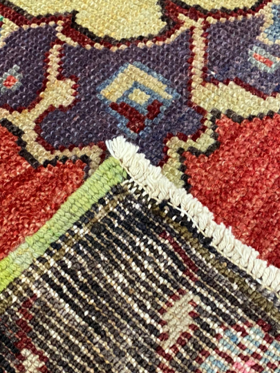 4x9 Gold and Red Turkish Tribal Rug