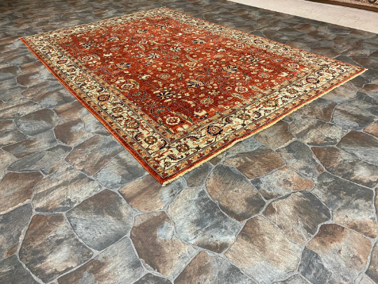 6x9 Blue and Red Traditional Rug