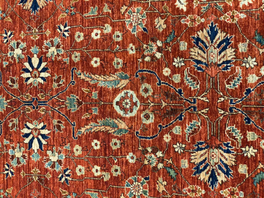 6x9 Blue and Red Traditional Rug