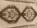 5x9 Beige and Brown Turkish Tribal Rug