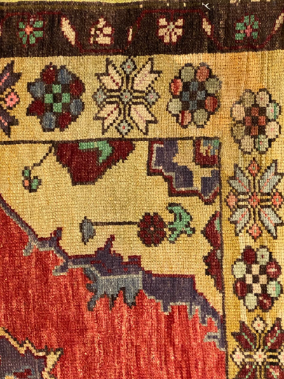 4x9 Gold and Red Turkish Tribal Rug