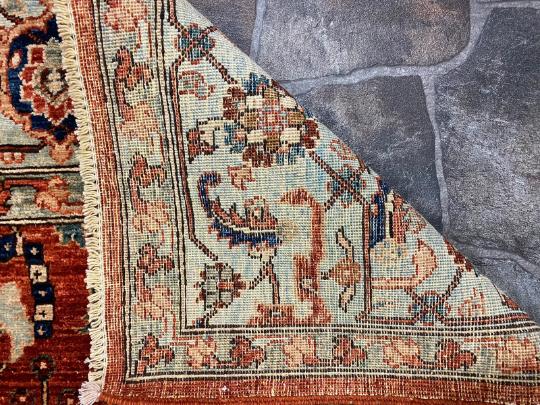 6x9 Blue and Red Traditional Rug
