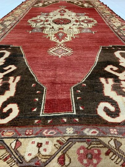 5x11 Red and Gold Turkish Tribal Runner