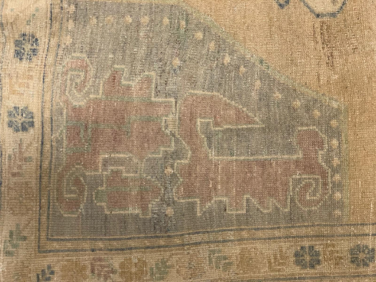 5x9 Gray and Beige Turkish Tribal Rug