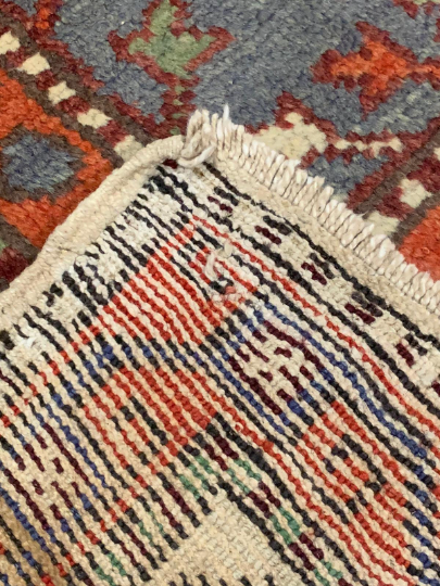 6x8 Beige and Green Turkish Tribal Rug