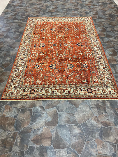 6x9 Blue and Red Traditional Rug