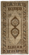 5x9 Beige and Brown Turkish Tribal Rug