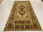 5x9 Beige and Brown Turkish Tribal Rug