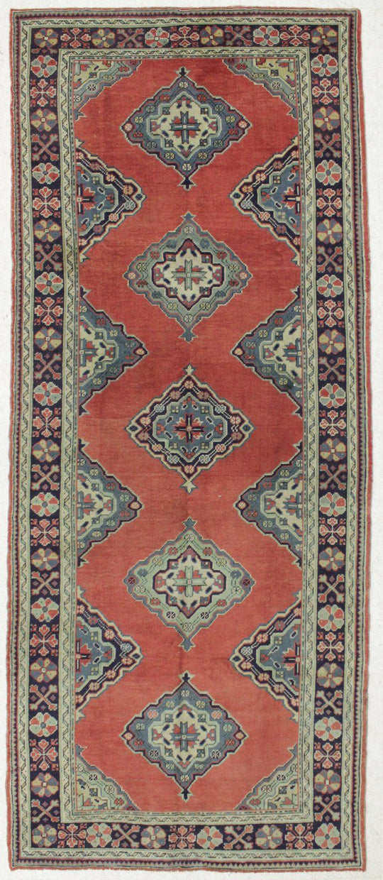5x13 Red and Blue Turkish Tribal Runner